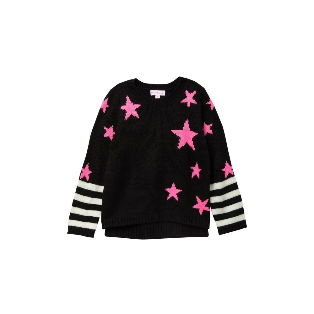 Design History Girls 5 Star‎ Graphic Crew Neck Knit Long Sleeve Pullover Sweater